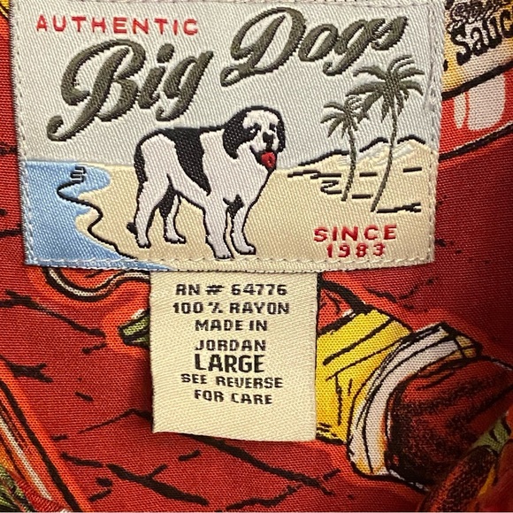 Big Dogs Authentic button down shirt size Large Barbecue Hawaiian - Picture 2 of 9
